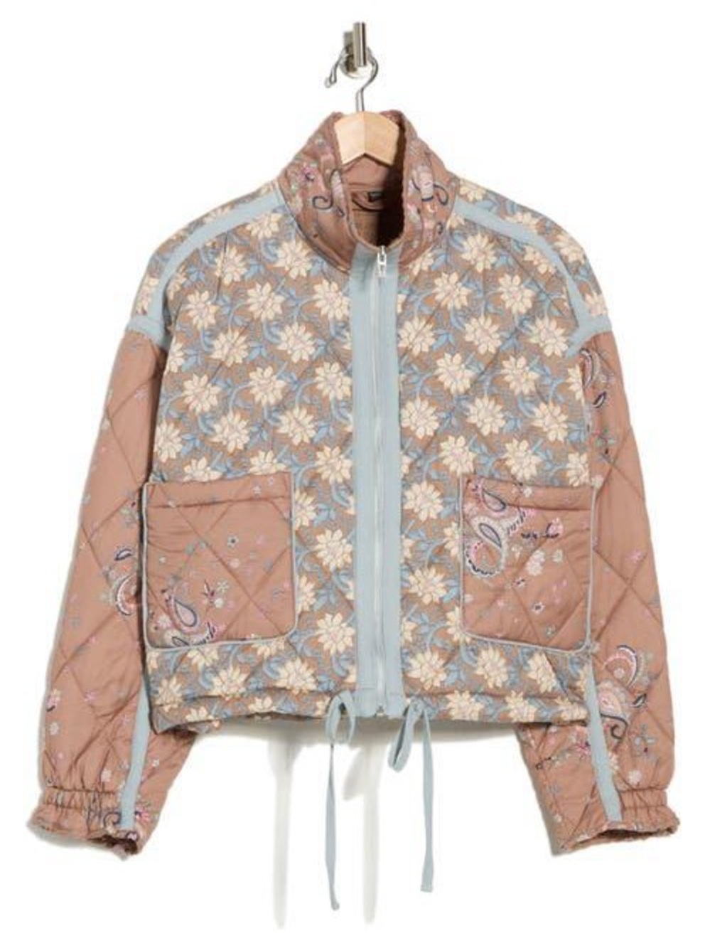 Blank NYC Quilted Floral Paisley Jacket - Dusty Rose & Taupe - Picture 9 of 9